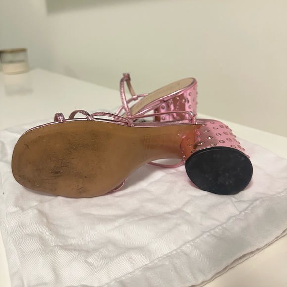 Marc Jacobs Pink Vinyl Ankle Strap Heeled Sandals Size 38 (8) - Picture 5 of 6